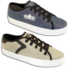 Imagem de Kit 2 Pares Tenis Casual Feminino Trilupy Azul e Cinza