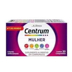 Imagem de Centrum Mulher, Multivitamínico Adulto, Suplemento Vitamínico com Vitamina B12, Vitamina D, Ferro e Zinco, 30 Comprimidos
