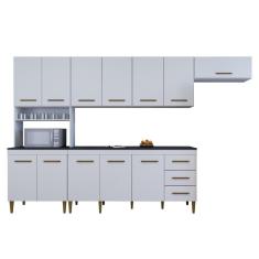 Imagem de Cozinha Completa 12 Portas 3 Gavetas Atenas Kaiki Moveis Branco
