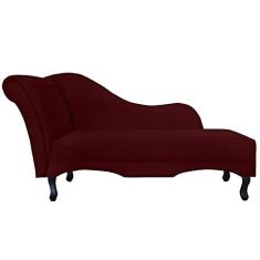 Imagem de Recamier Namoradeira Divã Lado Direito Olivia Suede Bordô - DS Estofados