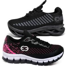 Imagem de Tênis Feminino Infantil Conforto Solado Trança Kit 2 Pares-Feminino