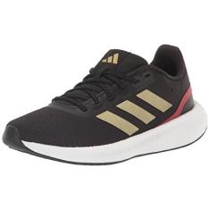 Imagem de adidas Tênis masculino Run Falcon 3.0, Core Black/Gold Metallic/Better Scarlet, 39