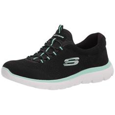 Imagem de Skechers Tênis feminino Summits Cool Classic, Preto/turquesa, 38