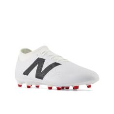 Imagem de New Balance Tênis de futebol unissex Tekela Magique Fg V4+, Branco/preto/vermelho verdadeiro, 13.5 Wide Women/12 Men