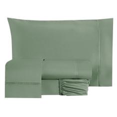 Imagem de Jogo Cama Lençol Essencial King Micropercal 200 Fios 4 Peças - Casa Sc