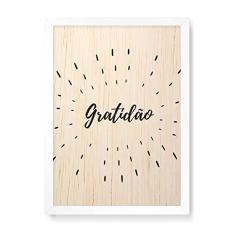 Imagem de Arte Maníacos Quadro Decorativo em Madeira Gratidão - 23x16,25cm (Moldura caixa em laca )