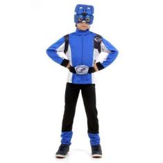 Imagem de Fantasia Power Rangers Azul Infantil Standard Com Acessórios - Sulamer