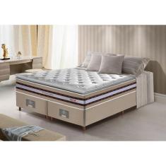 Imagem de Conjunto Cama Box King de Molas Ensacadas D33 com Pillow TOP Cama inBox Select 193x203x71 Bege