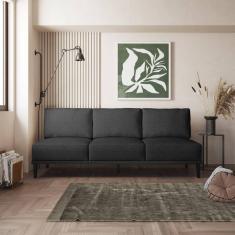 Imagem de Sofá 3 Lugares Boreal com Mola Ensacada CabeCasa MadeiraMadeira Cinza Escuro