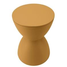 Imagem de Banqueta de Plástico Em Forma de Ampulheta, Moderno, Simples, Estilo Nórdico, Redondo, Banheiro, Sala de Montagem (Cúrcuma)
