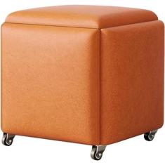 Imagem de Banqueta de armazenamento 5 em 1Cubo mágicoCadeira de aninhamento com rodas, sofá de cozinha multifuncional Banqueta empilhável, assento estofado e estrutura de metal (tamanho: 45x45x45 cm,