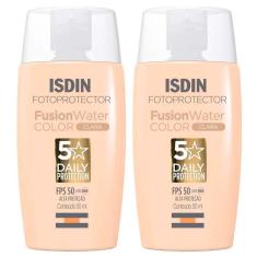 Imagem de Isdin Fusion Water 5 Stars Color Kit com 2 Unidades – Protetor Solar Facial com Cor FPS50 – 50ml – C-Unissex