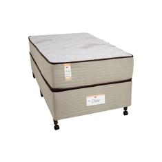 Imagem de Cama Box Solteiro Castor Dome One Revestida em Tecido Suede + Colchão com Molejo Tecnopedic e Revestimento em Malha 27x88x188cm – Bege