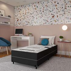 Imagem de Cama Box Solteiro Conjugada Turim D28 Ortopédico Preta