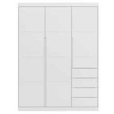 Imagem de Guarda Roupa Infantil 3 Portas 4 Gavetas Pérola Branco - Phoenix