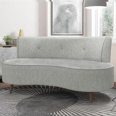 Imagem de Sofá Living 2 Lugares 135cm Aang Pés Palito Linho Cinza G33 - Gran Belo