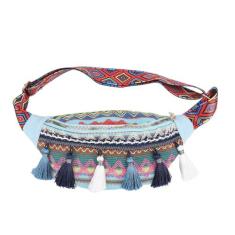 Imagem de Bolsa de Cintura de Poliéster de Grande Capacidade, Bolsa de Peito Com Acabamento Em Borla Estilo Folk Resistente para Uso Diário Em Viagens, Design de Alça de Ombro Confortável
