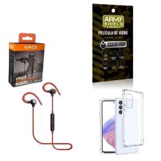 Imagem de Kit Capinha Samsug A53 Fone Bluetooth E Película De Vidro 3D