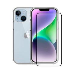 Imagem de Kit Capa Clear E Pelicula Coverage 5D Pro Preta Para Iphone 13 Pro Max