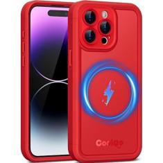 Imagem de COOLQO Capa magnética para iPhone 14 Pro Max [compatível com MagSafe] Capa magnética para iPhone 14 Pro Max, proteção contra quedas de grau mil, capa para iPhone 14 Pro Max para iPhone 14 Pro Max,