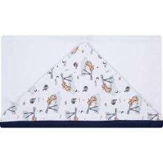 Imagem de Toalha de Banho Bebê Lunar Azul Marinho Capuz 87x88 cm - Hug