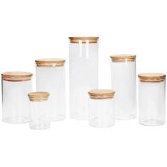 Imagem de Jogo De Potes De Vidro Hermético Brinox Com Tampa Redondo Ekko 7 Peças