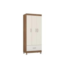 Imagem de Guarda Roupa 3 Portas e 1 Gaveta Prince Amêndola/Off White - Demóbile