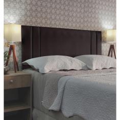 Imagem de Cabeceira Casal 140 Cama Box Double Siena Marrom Suede Painel rbl