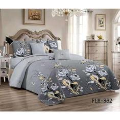 Imagem de Edredão de verão, 2 flores quadradas, cinza, pelúcia, 230x250cm