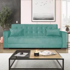 Imagem de Sofá Cama 3 Lugares Jobim Suede - Doce Sonho Móveis Azul Tiffany