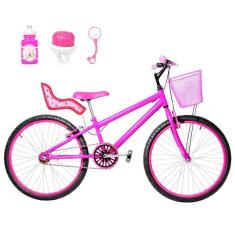Imagem de Bicicleta Infantil Aro 24 Alumínio E Cadeirinha Pink