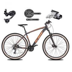 Imagem de Bicicleta Aro 29 Ksw Xlt Deore E Altus 27v Freio Hidráulico Garfo Trava Pneu Faixa Bege - Preto-laranja Tam.21
