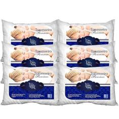 Imagem de Kit 6 Travesseiros Percal Premium 50x70cm Casa Dona 200 Fios Siliconada Branco