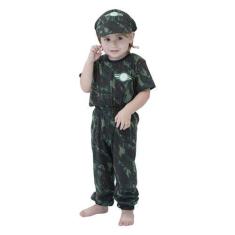Imagem de Fantasia Infantil Menino Soldado Camuflado Temático Verde - anjo da ma