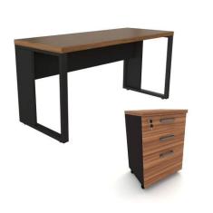 Imagem de Escrivaninha 150cm x 60cm Gaveteiro 3 Gavetas Pés Metal F5 - F5 Office