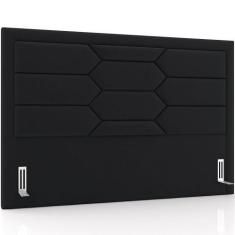 Imagem de Cabeceira Cama Box Queen 160cm Estofada Nora P05 Veludo Preto - Lyam D