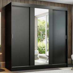 Imagem de Guarda-roupa Casal Madesa Reno 3 Portas de Correr com Espelho P