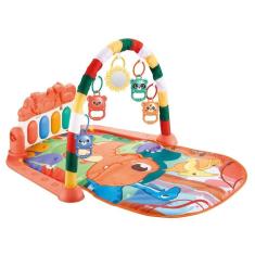 Imagem de Tapete para bebê Infantil De Atividades Com Piano Dino Vermelho