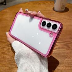 Imagem de Capa luxuosa transparente à prova de choque para Samsung S24 S23 S22 S21 FE Plus Ultra 5G A12 A32 A52 A72 4G A33 A53 A73 A13 Capa de cristal, rosa, para Samsung S23 Plus