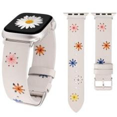 Imagem de Watch Band Wearlizer Floral Leather para mulheres Apple