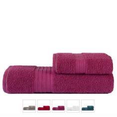 Imagem de Jogo De Toalhas Grossa Gigante 2 Peças Luxo - Nobre - Fúcsia