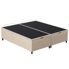 Imagem de Base Cama Box Baú Casal Queen 158cm Hit I02 Suede Bege - Mpozenato