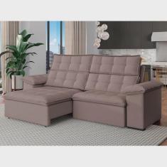 Imagem de Sofá 3 Lugares Retrátil e Reclinável 230cm Denver Cappuccino