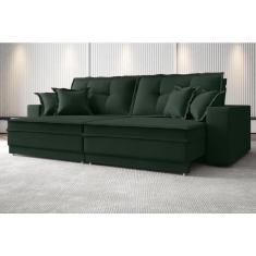 Imagem de Sofá Palermo 2,80m Retrátil e Reclinável Velosuede Verde - netsofas