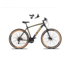 Imagem de Bicicleta Aro 29 Ksw Xlt Alumínio 24v Câmbios Shimano Garfo Suspensão Pneu Faixa Bege Preto-laranja 19