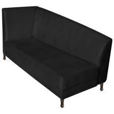 Imagem de Recamier Valéria 160cm Lado Direito Suede Preto - Amarena Móveis