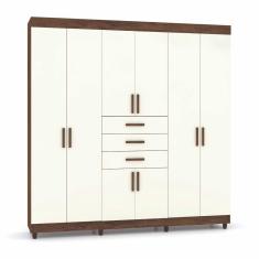 Imagem de Guarda Roupa Casal 8 Portas Berlim 1008191 Imbuia Champanhe Vila Rica