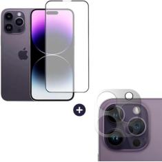 Imagem de Película De Vidro 3D Tela Toda Para iPhone + Película Lente de Câmera iPhone 14 PRO