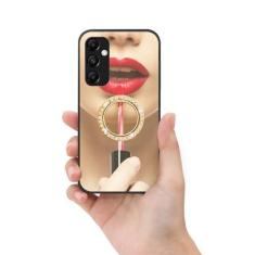 Imagem de Capa para Samsung Galaxy A35-5G, capa de telefone A35 5G para meninas e mulheres, espelhada, elegante, fina, à prova de choque, proteção contra quedas com suporte de anel para Samsung Galaxy A35 5G