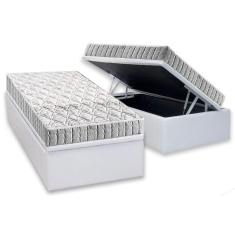 Imagem de Cama Box Baú Solteiro: Colchão Espuma D33 Anjos Orthosono + Base CRC Courano White(88x188)